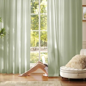 Non-See-Through Sage Green Privacy Semi Sheer Curtains for Living Room 84 Inc... - Picture 1 of 9