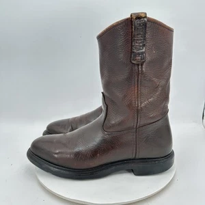 Stivali da lavoro cowboy Red Wing Supersole Pecos 1132 uomo taglia 11B pelle marrone pull on - Foto 1 di 13