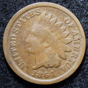 1864 Bronze Indian Head Cent - Picture 1 of 6