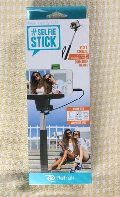 ReTrak Selfie Stick w/ Wired Shutter - Extendable Phone Holder for Photos/Videos - Image 1 of 4
