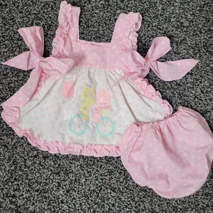 Vintage Broadway Kids Bear Balloon Apron Dress with Matching Bloomers, 18 months - Picture 1 of 7