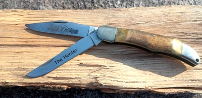 Navaja de bolsillo vintage serie The Hunter de Parker Cut. Acero quirúrgico óseo Japón Foto 1 de 4