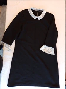 Women's Dress Papaya Size 14 3/4 Sleeves Black 26471 - Picture 1 of 10