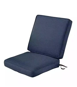 Montlake FadeSafe 20"Wx24"H Dining Chair Cushion w/Back"Heather Indigo - Picture 1 of 8