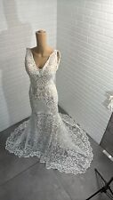 Gemy Maalouf Wedding Dress Lace Fit And Flare Size 8