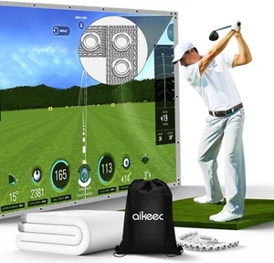 Golf Simulator Impact Screen with Grommet Holes for Golf Training, Indoor HD - Picture 1 of 7
