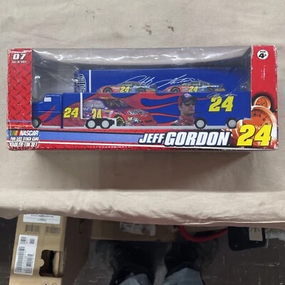 Nascar 1:64 Trailer RIg Dale Earnhardt Jr #8 & Jeff Gordon #24 Hauler Tin Set - Image 1 of 4