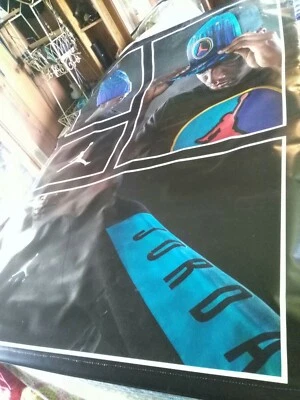 RARO PANCARTA VENTANA DOBLE CARA VINILO ENORME NIKE AIR MICHAEL JORDAN 57 X 77  Foto 1 de 4