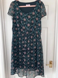 Black Asymmetric Floral Print Dress | Butterfly by Matthew Williamson | Size 10 - Picture 1 of 8