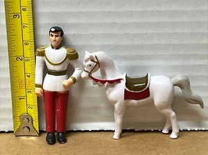 Vintage Disney Cinderella Plastic Mini Twist N’ Turn Prince & Horse Set 2 Lot L2 - Picture 1 of 6