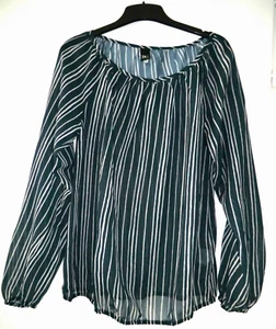 Damen Schlupfbluse Tunika, blau weiß, gestreift, Gr. 40, NEU - Bild 1 von 4