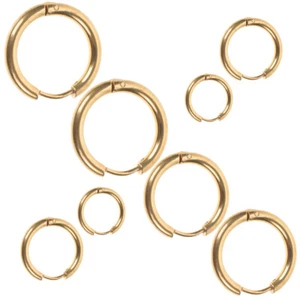 4 Pairs Stainless Steel Earrings Man Girls Hoops for Women Circle Mini - Picture 1 of 12