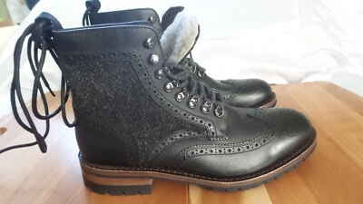 Botas Frye George Adironrack Gris/Negro Punta de Ala Espiga Forro Piel F 9M Nuevas en Caja Foto 1 de 4