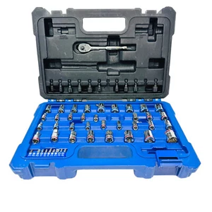 Kobalt SAE and Metric Polished Chrome Mechanics Tool Set W/ Hard Case, 55 Pcs - Picture 1 of 9