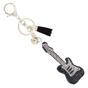 PUFFY STRASS SCHWARZ GITARRE SCHLÜSSELANHÄNGER (31778) - Bild 1 von 1