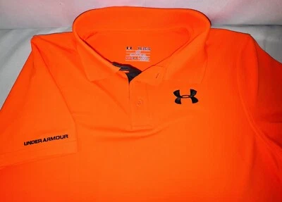 Camisa Polo Under Armour Niños YXL HeatGear Suelta Naranja Manga Corta Foto 1 de 4