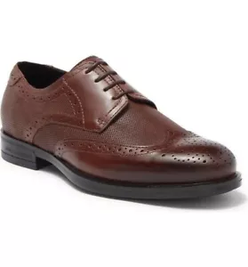 $295 - Karl Lagerfeld Paris Perforated Wingtip Derby Oxfords in Brown Size 10 - Picture 1 of 5