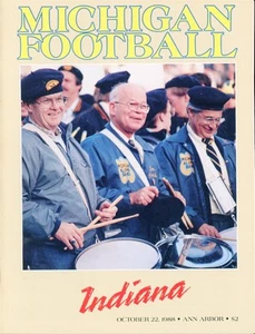 1988 MICHIGAN WOLVERINES VS INDIANA OCTOBER 22ND FOOTBALL PROGRAM - Picture 1 of 2