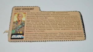 Gi Joe Duke 1984 Filecard - Imagen 1 de 2