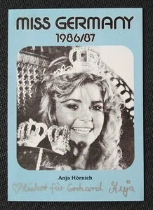 13993 Anja Hörnich Miss Germany 1986/87 Autogrammkarte original signiert - Picture 1 of 2