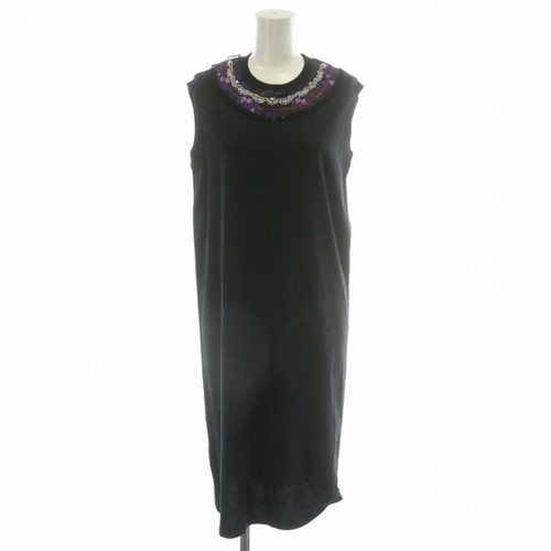 Abito Prada lungo senza maniche bijou invecchiato nero viola argento MP usatob7