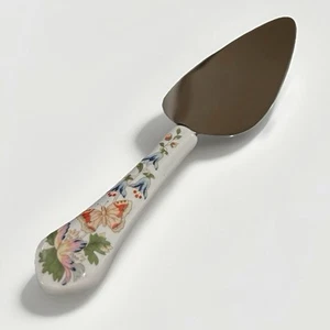 Cuchillo de acero inoxidable Aynsley Cottage Garden Cake Pastel Servidor porcelana hueso fino Inglaterra - Imagen 1 de 7
