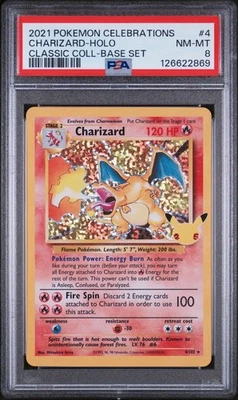 PSA 8 NM-MT Charizard Celebrations Classic Collection Holo Pokemon Card 4/102 - Image 1 of 2