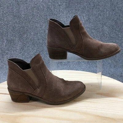 Me Too Boots Womens 8.5 M Zasper Ankle Booties Heels Brown Leather Pull On - Image 1 of 4
