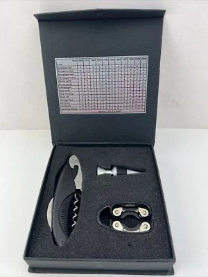 Abridor de botellas Leed's de 3 piezas de acero inoxidable y vino negro y cerveza, herramienta de barman Foto 1 de 4