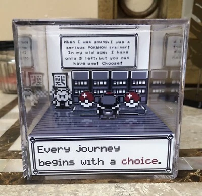 GAMER NOSTALGIA Choose Your Pokemon 3D Cube Handmade Diorama - Video Games - Fanart - Shadowbox