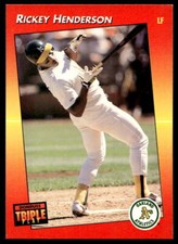 1992 Triple Play 63 Rickey Henderson Oakland Athletics  Baseball Card
