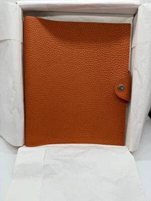 HERMES Ulysse Notebook Cover PM Unisex Orange Preowned Authentic From Japan - Image 1 of 4