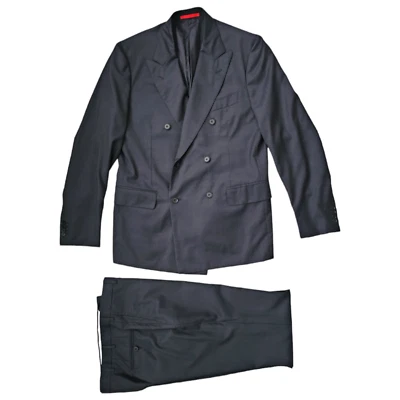 Nuevo con etiquetas Traje ISAIA NAPOLI Azul Marino Talla 50 7R 100% Lana Doble Pecho Foto 1 de 4