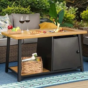 46" Outdoor Propane Gas Fire Pit Table Rectangular Fire Table for Garden/Patio - Picture 1 of 7