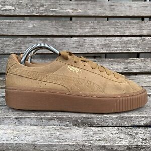 Puma Suede Brown Low Lace Up Trainers Shoes UK 6 EU 39