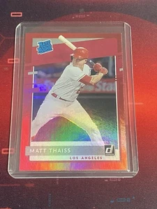 2020 MATT THAISS DONRUSS OPTIC RATED ROOKIE Red Holo PRIZM RC/60 - Foto 1 di 2