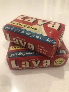 NOS Vintage Lot of 2 Bars of LAVA Soap - new in pkg Large And Regular Size - Picture 1 of 8
