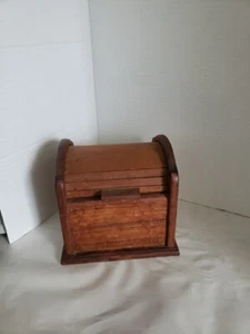 Vintage Teak Selendia Designs Roll Top Recipe Box Danish Midcentury - Picture 1 of 8