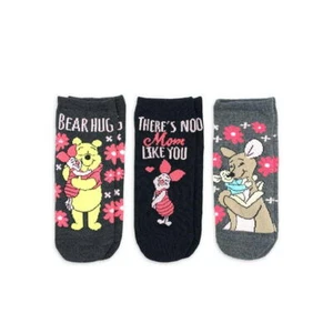 Disney Winnie the Pooh, Mother's Day Women's No-Show Socks, 3-Pack, Size 4-10 - Picture 1 of 3
