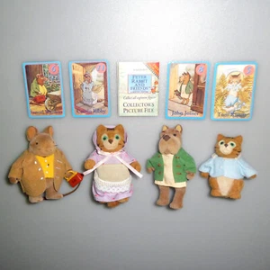 1995 Vintage Beatrix Potter Peter Rabbit & Friends Flocked Felt Figures x4 - Picture 1 of 3