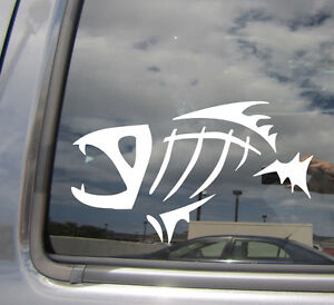 Fish Bone Skeleton - Fishing Fisherman - Auto Vinyl Die-Cut Decal Sticker 01018