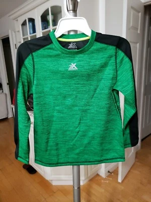 ZeroXposur Performance Boys Quick Dry Solid Green Long Sleeve Shirt Sz M 10/12 - Image 1 of 4