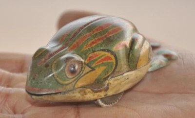 Grenouille De Course Vintage En Tôle Lithographique Colorée, Japon - Photo 1/4