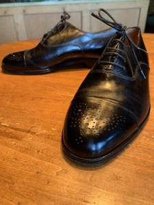 Bruno Magli Ricco Black Cap Toe Oxfords Italy 7.5 W - Picture 1 of 12