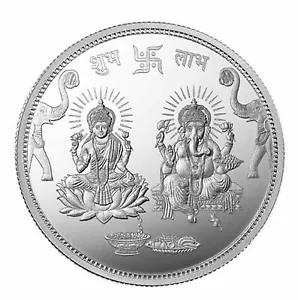 REINES SILBER LAXMI GANESH LAKSHMI POOJA YANTRA VIEL GLÜCK SILBERMÜNZE 20 GRAMM - Bild 1 von 1