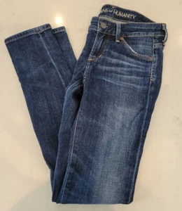 Citizens Of Humanity Womens Racer Jeans Size 24 Low Rise Skinny Dirty Distressed - Picture 1 of 10