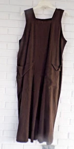 Vestido FLAX JEANNE ENGELHART Marrón Estilo Jersey Sin Mangas Bolsillos Talla S - Imagen 1 de 12