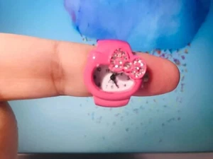 Hello Kitty Ring Watch - Rhinestone Bow - Kitty Shape Pink - Bozhi Clock NEW - Picture 1 of 2