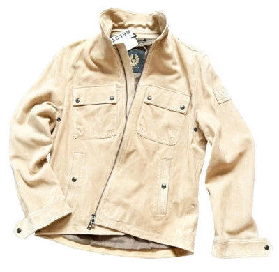 BELSTAFF TOUR JACKET DARK SANDSTONE GOAT LEATHER / SUEDE JACKET BNWT RARE Sz: L - Image 1 of 4