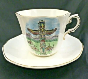 Royal Grafton Alaska Tea Cup and Saucer Totem Pole Fine Bone China Arts & Crafts - Picture 1 of 8